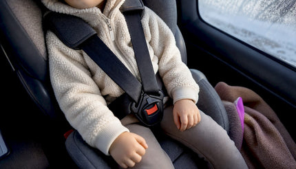 Kind veilig en warm vast in de autostoel