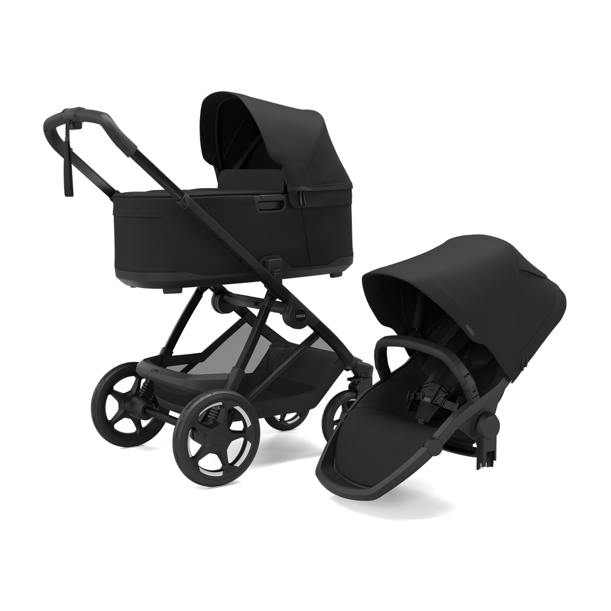 Thule Charm 2 in 1 + Thule Maple pasgeborene bundel Black