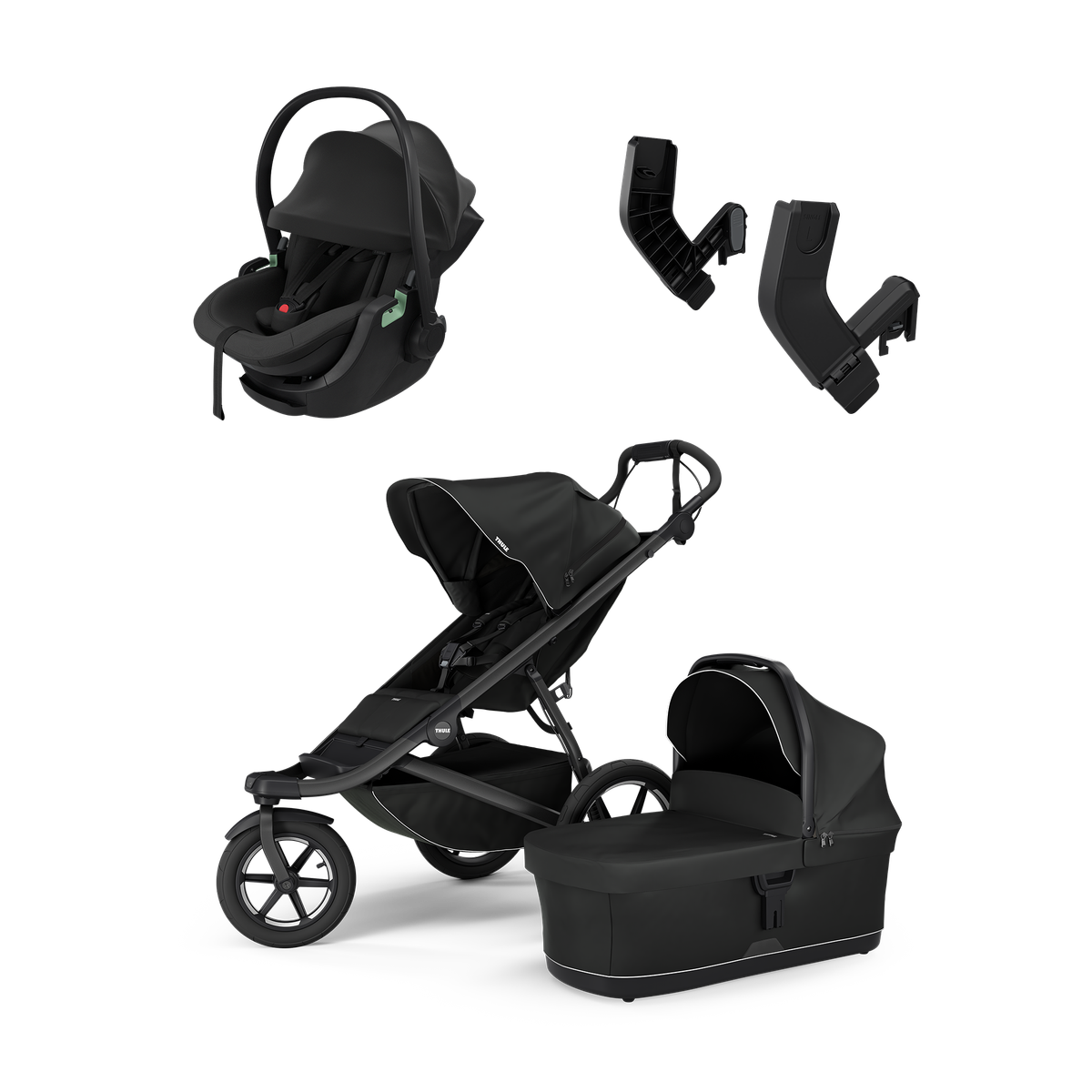 Thule Urban Glide 3 + Thule Maple pasgeborene bundel - Zwart