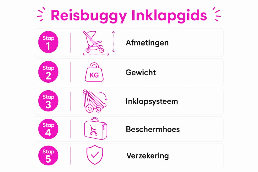 Infographic: zo neem je stap voor stap je buggy mee als handbagage