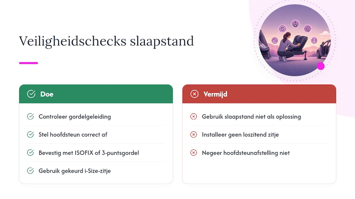 Drie veiligheidscontroles bij de slaapstand