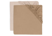Hoeslaken - Jersey - 2 Stuks - Milky Coffee/ Ivory