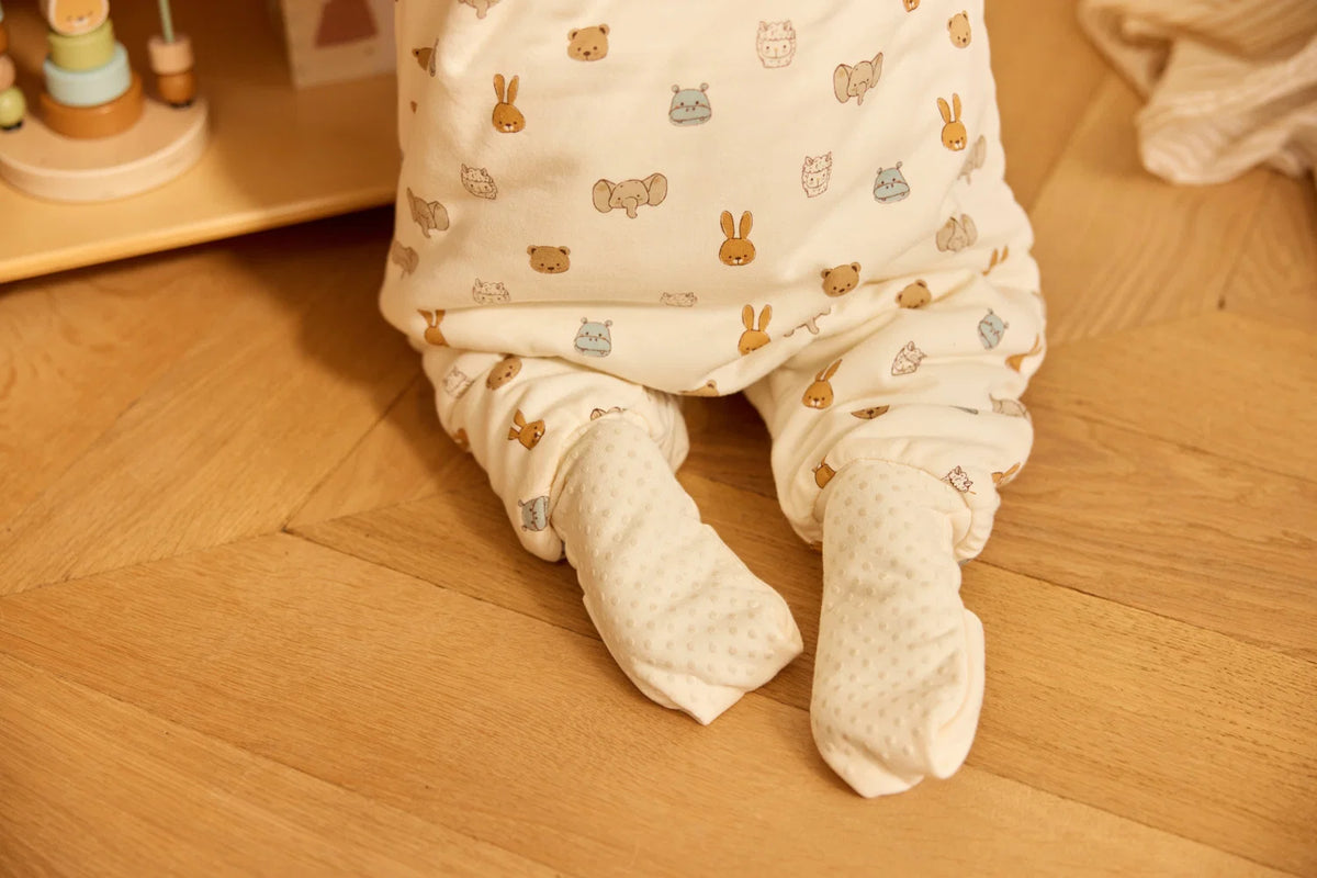 Slaapzak met Voeten en Afritsbare Mouwen – Jollies Sand - 80/86 cm