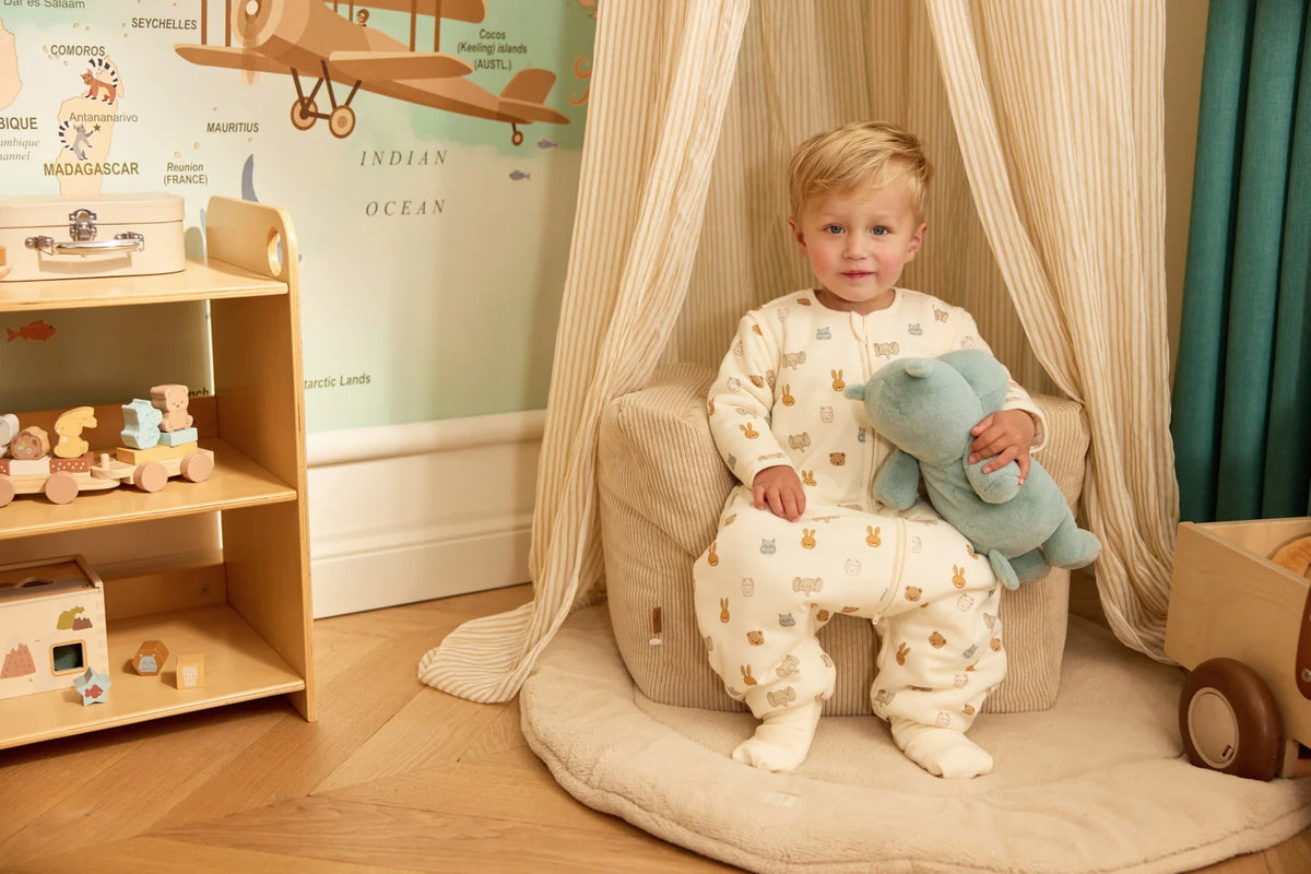 Slaapzak met Voeten en Afritsbare Mouwen – Jollies Sand - 80/86 cm