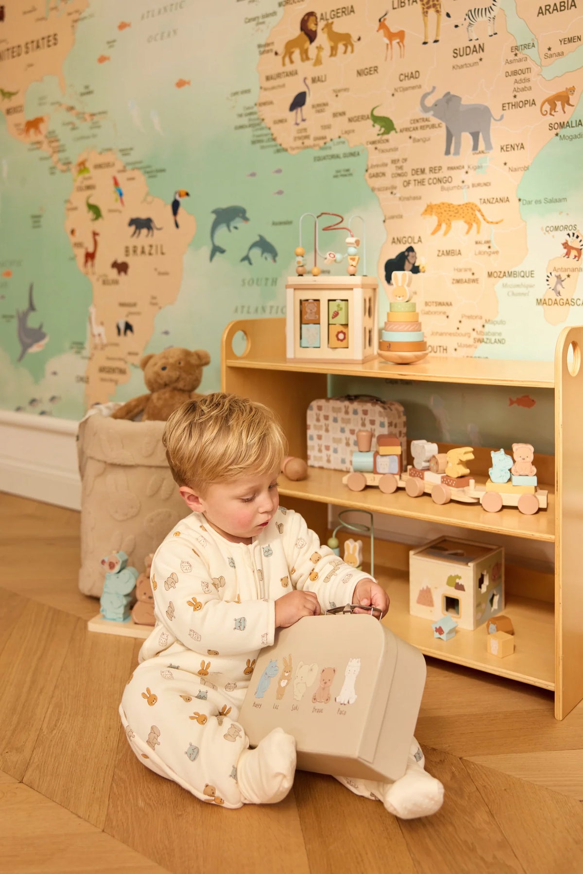 Slaapzak met Voeten en Afritsbare Mouwen – Jollies Sand - 80/86 cm