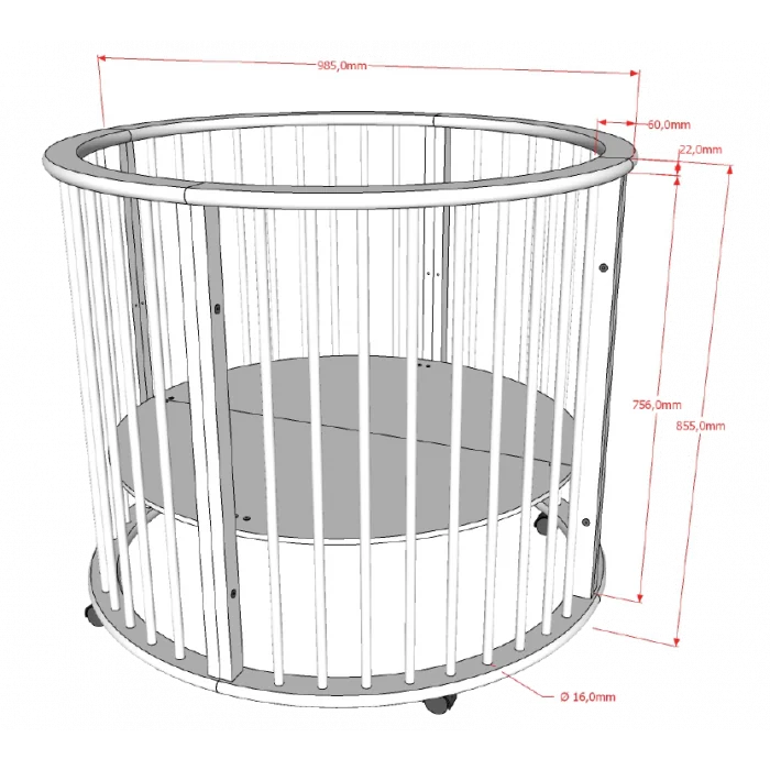Ronde Box - Dino - Wit