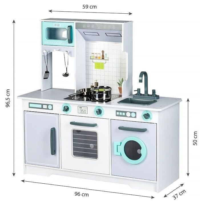 Angelove Grote Houten Speelkeuken met Wasmachine en Accessoires - Casteleyn