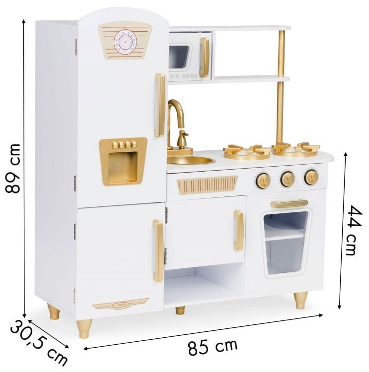 Angelove Grote Houten Speelkeuken – Wit met Goud - Casteleyn