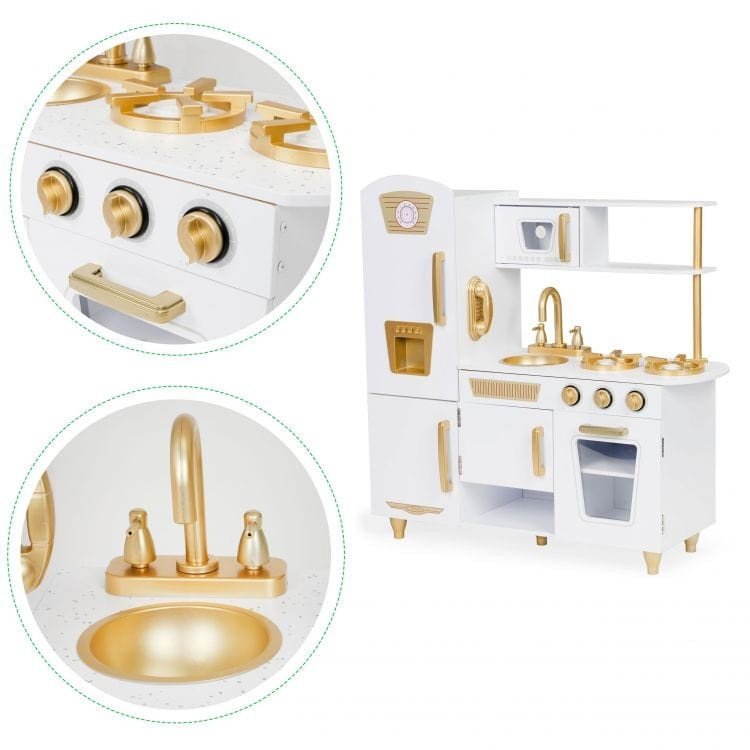 Angelove Grote Houten Speelkeuken – Wit met Goud - Casteleyn