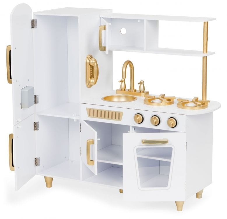 Angelove Grote Houten Speelkeuken – Wit met Goud - Casteleyn