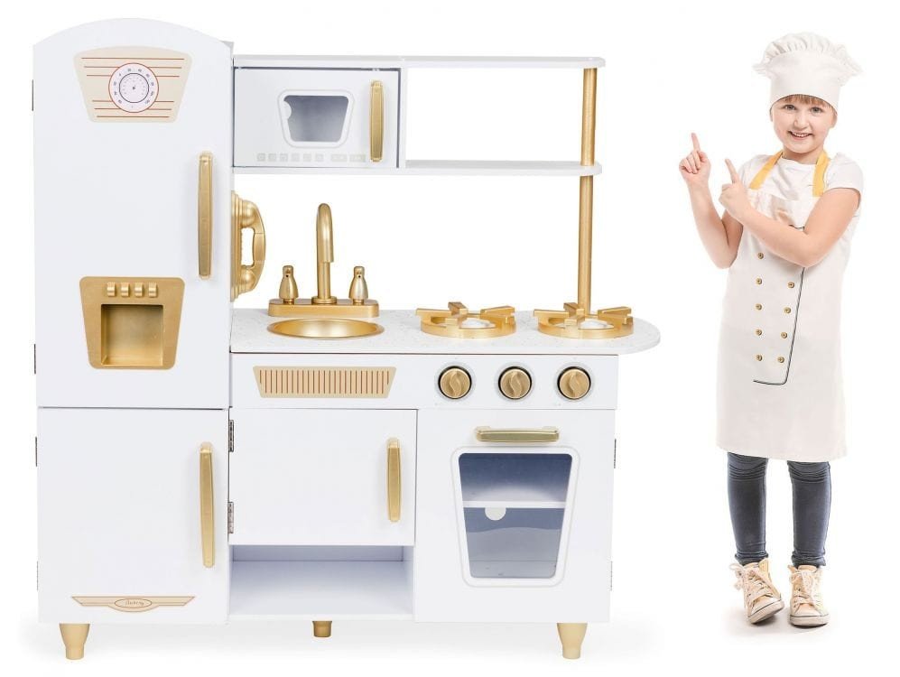 Angelove Grote Houten Speelkeuken – Wit met Goud - Casteleyn