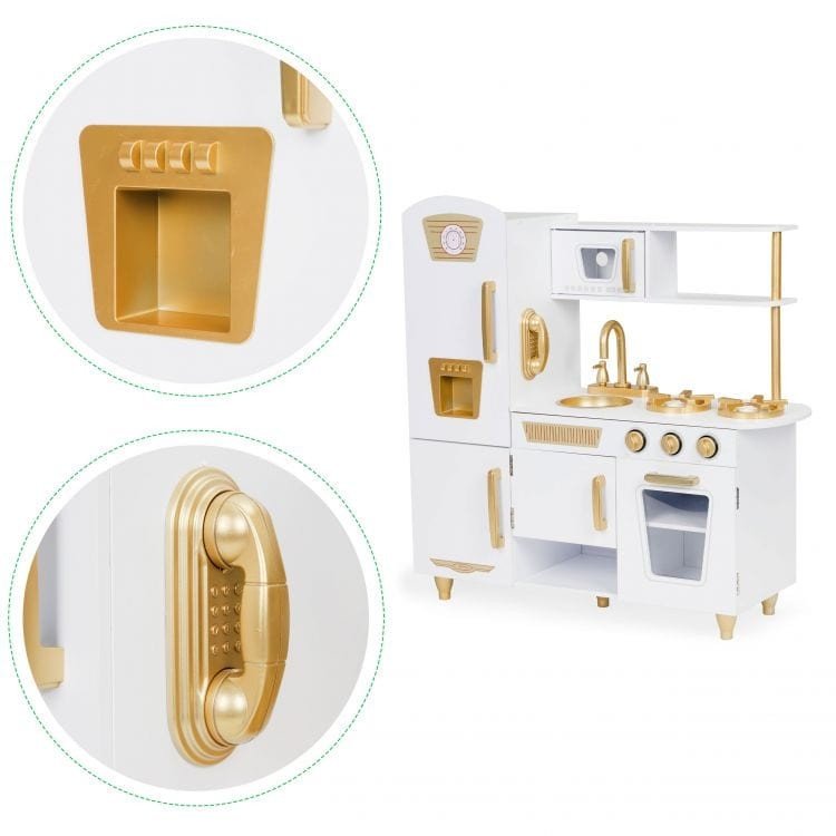 Angelove Grote Houten Speelkeuken – Wit met Goud - Casteleyn