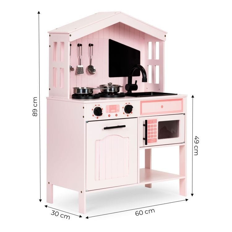 Angelove Roze Houten Speelkeuken met Oven, Magnetron en Accessoires - Casteleyn