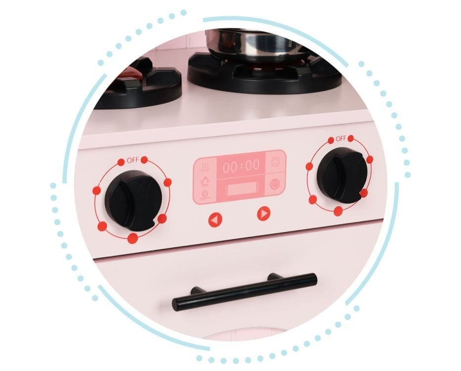 Angelove Roze Houten Speelkeuken met Oven, Magnetron en Accessoires - Casteleyn