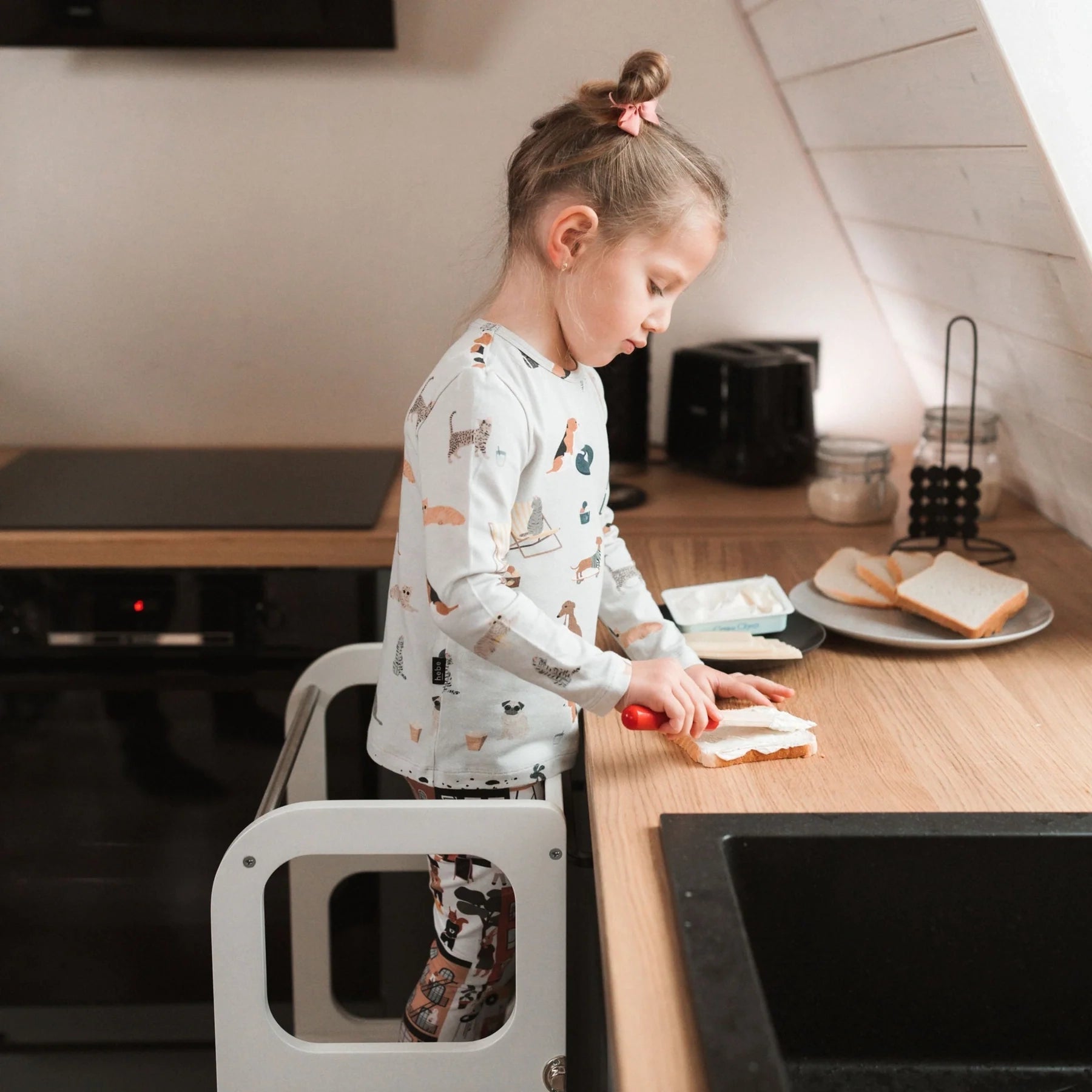Ette Tete STEP'n'SIT 2-in-1 Leertoren en Tafel met Steunpoten – Wit - Casteleyn