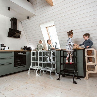 Ette Tete STEP'n'SIT 2-in-1 Leertoren en Tafel met Steunpoten – Wit - Casteleyn