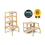 Ette Tete STEP'n'SIT 2-in-1 Leertoren en Tafel – Naturel Hout - Casteleyn