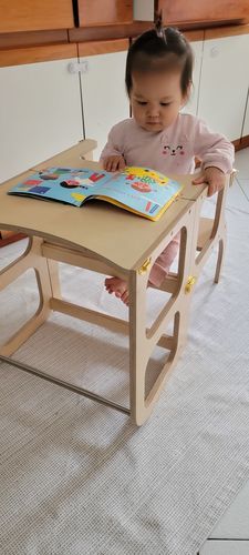 Ette Tete STEP'n'SIT 2-in-1 Leertoren en Tafel – Naturel Hout - Casteleyn