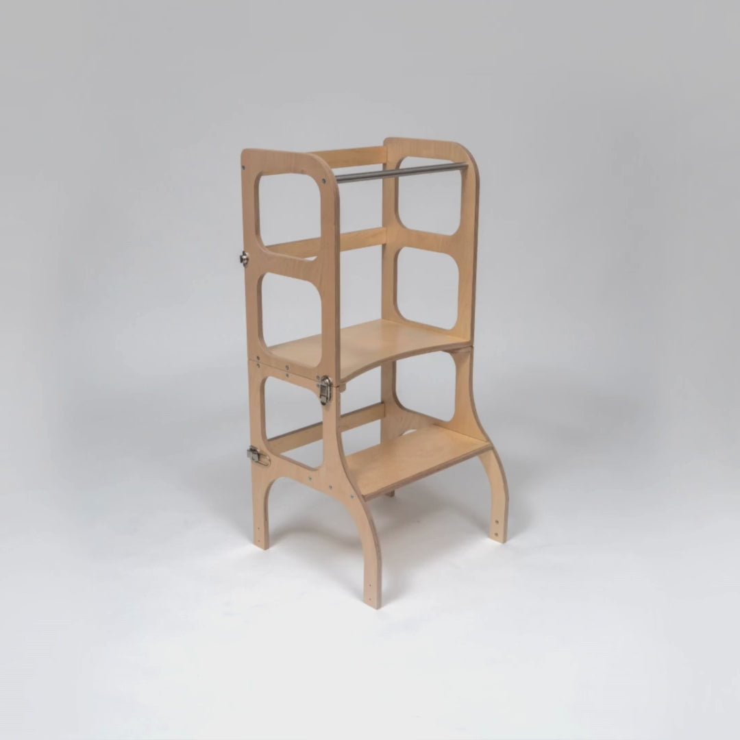 Ette Tete STEP'n'SIT 2-in-1 Leertoren en Tafel – Naturel Hout - Casteleyn