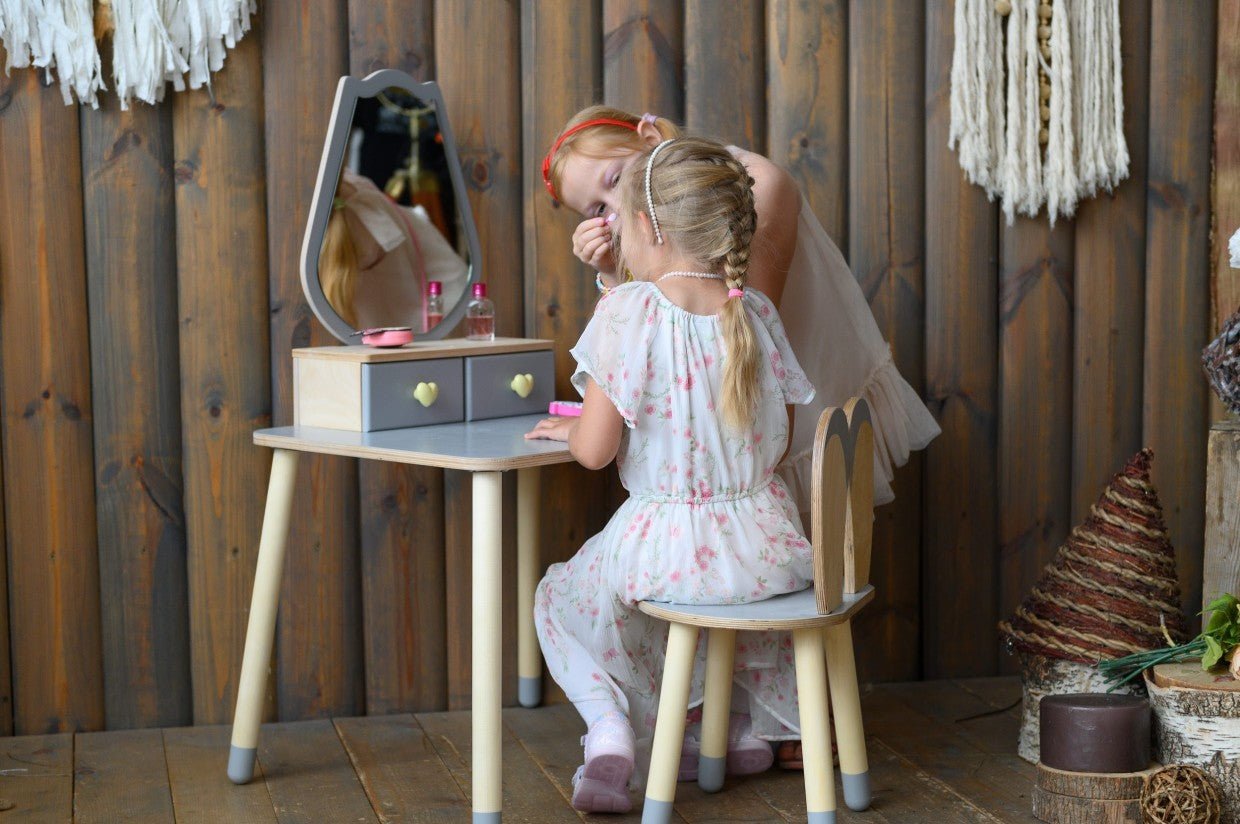 Family Prinsessen Kaptafel en Stoel met Spiegel – Tulp - Casteleyn