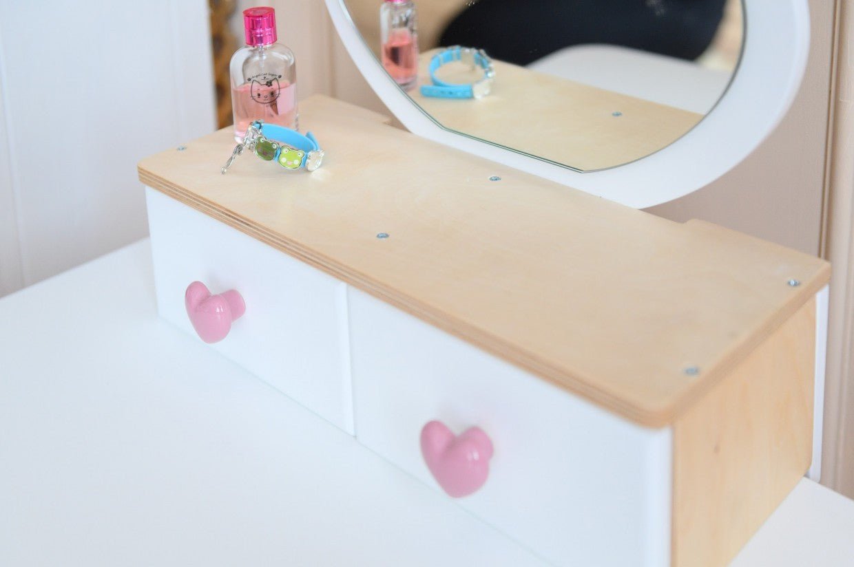 Family Prinsessen Kaptafel en Stoel met Spiegel – Tulp - Casteleyn