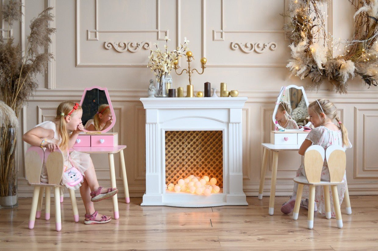 Family Prinsessen Kaptafel en Stoel met Spiegel – Tulp - Casteleyn