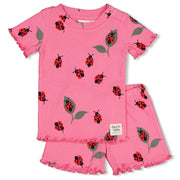 Feetje premium meisjes shortama - Lily Ladybug - Casteleyn