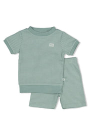 Feetje wafel shortama zeegroen - Casteleyn