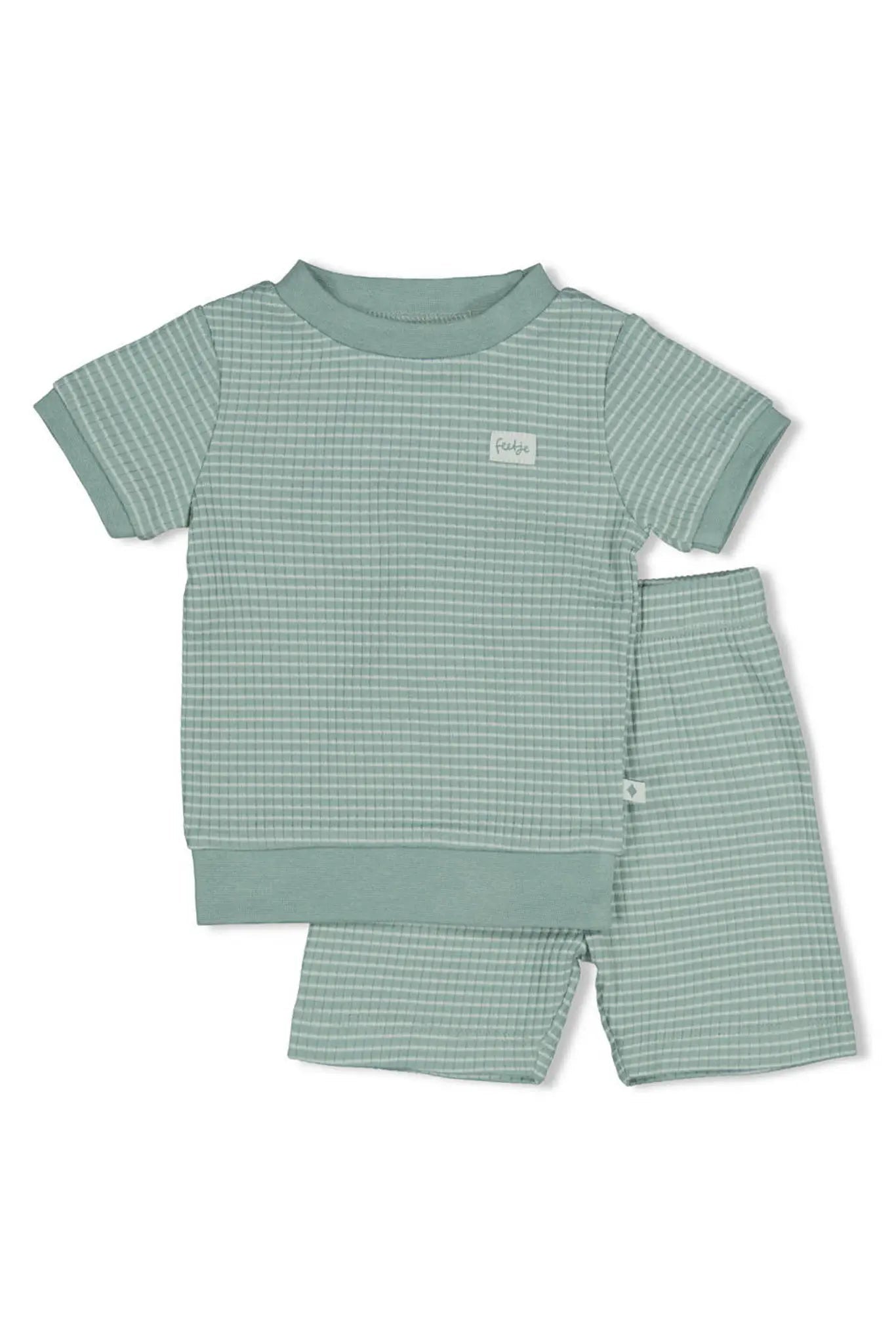 Feetje wafel shortama zeegroen - Casteleyn