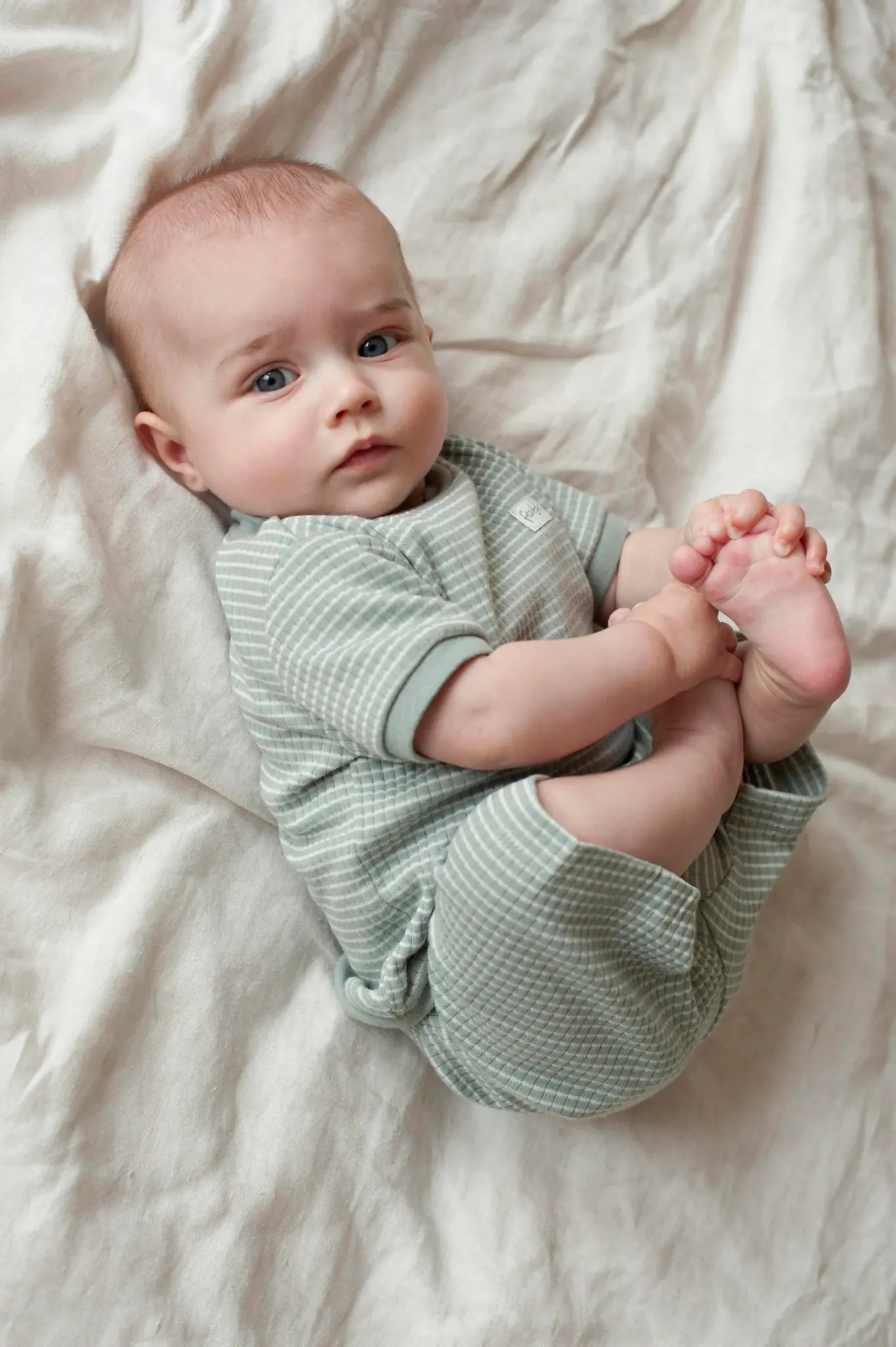 Feetje wafel shortama zeegroen - Casteleyn