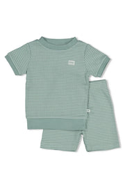 Feetje wafel shortama zeegroen