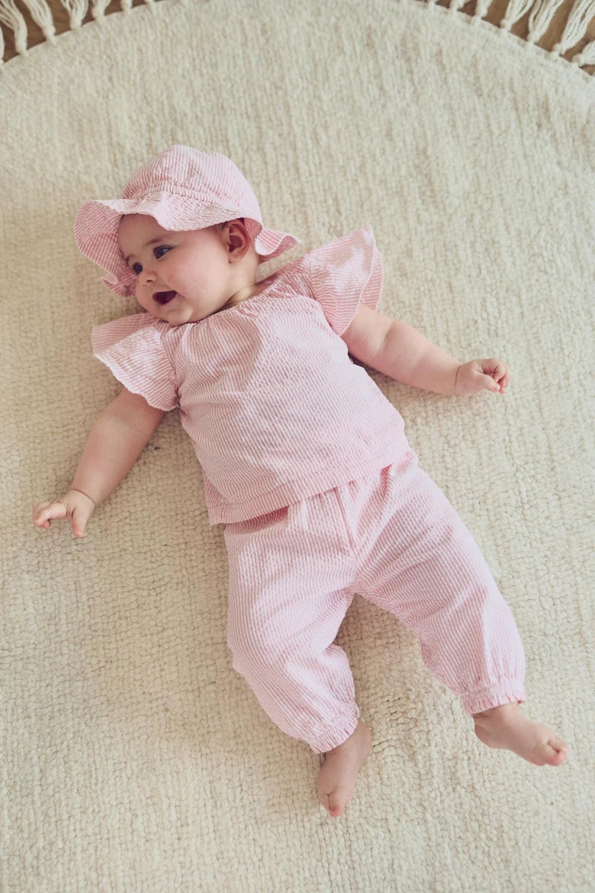Müsli Seersucker Stripe Frill Top maat 56