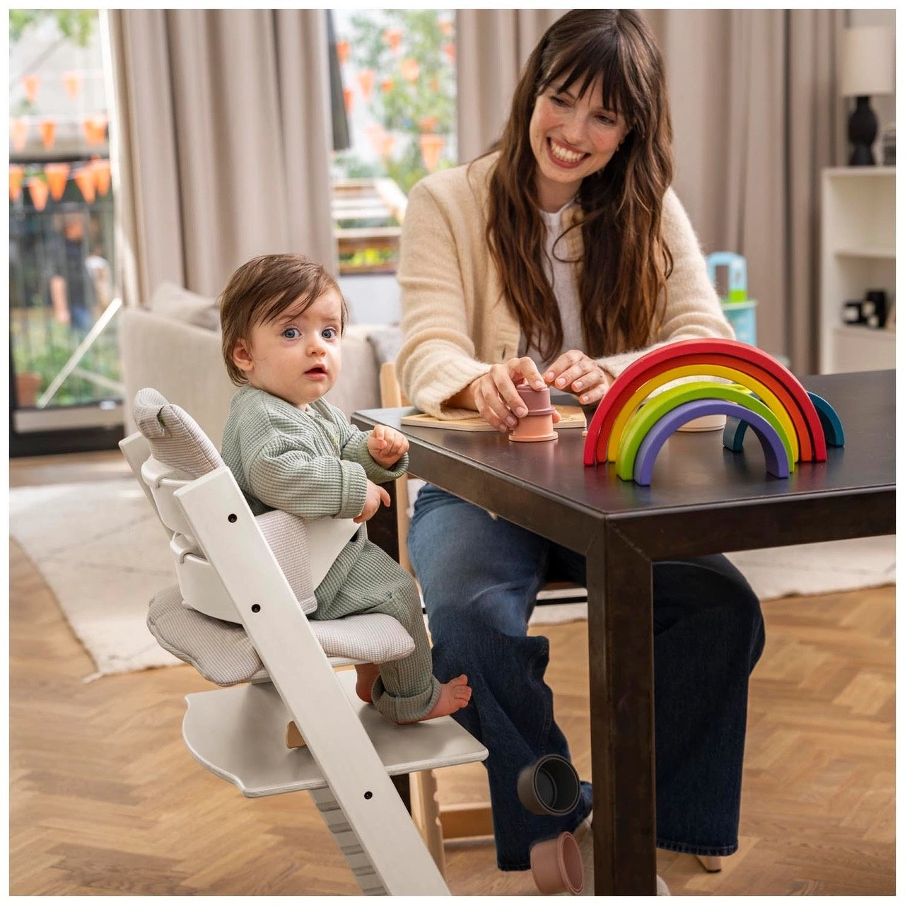 Tripp Trapp® Meegroeistoel - Wit – Inclusief Babyset & Newbornset