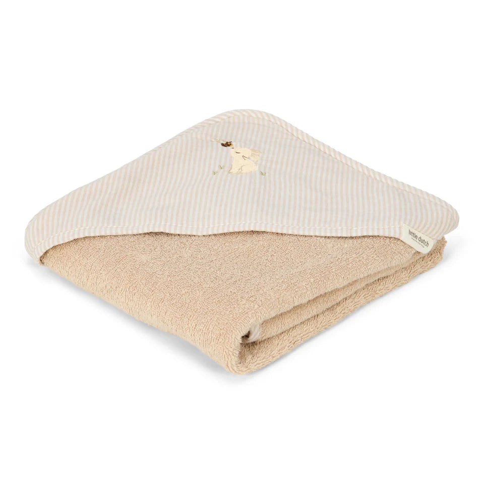 Little Dutch Badcape - Beige - 75 x 75 - Newborn Naturals - Baby Bunny