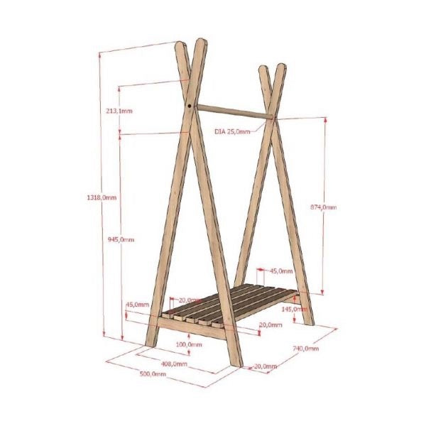 Vipack - Kledingrek – Forrest – Nature Eik