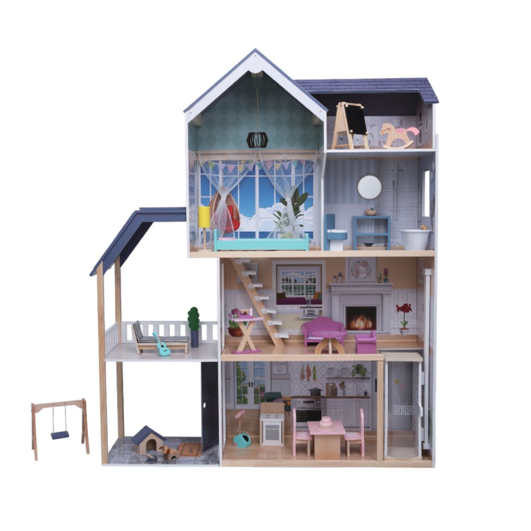 Gerardo's Toys Houten Poppenhuis Crystal met LED-verlichting - Casteleyn