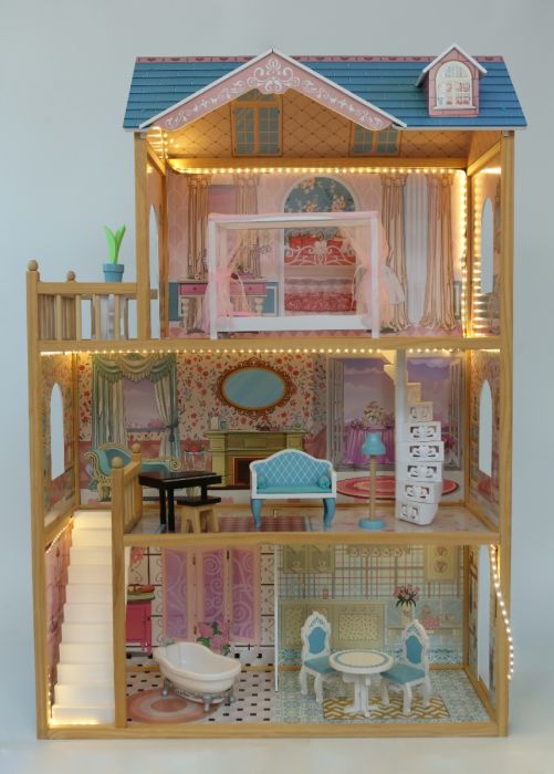 Gerardo's Toys Houten Poppenhuis Emily met LED-verlichting - Casteleyn