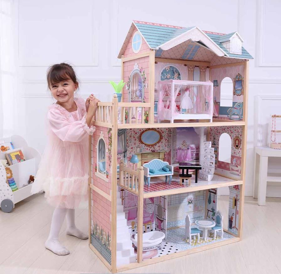 Gerardo's Toys Houten Poppenhuis Emily met LED-verlichting - Casteleyn