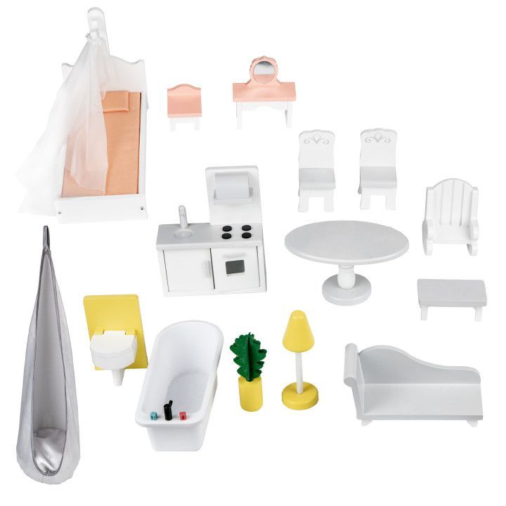 Gerardo's Toys Houten Poppenhuis Liselle met LED-verlichting - Casteleyn