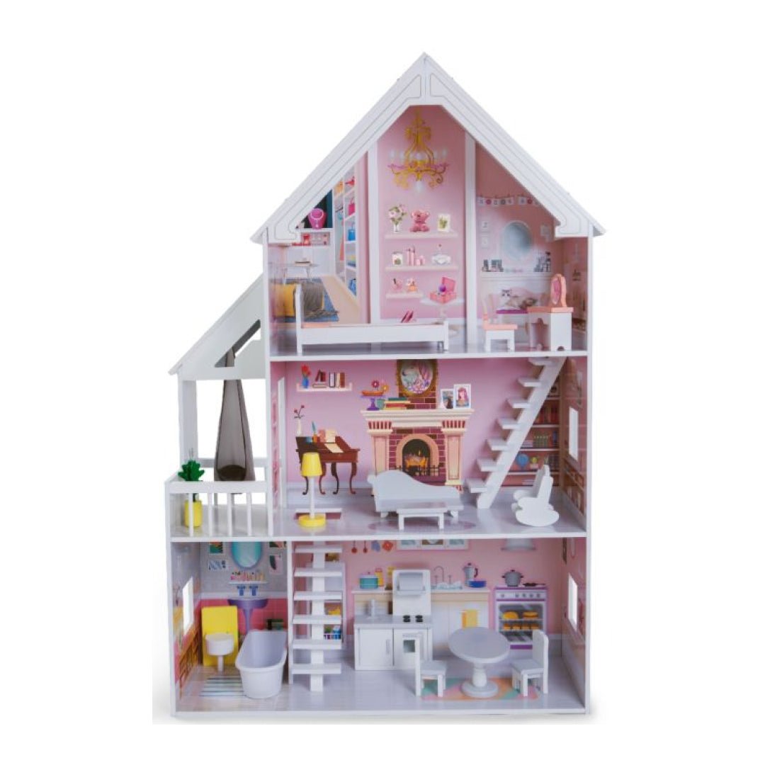 Gerardo's Toys Houten Poppenhuis Liselle met LED-verlichting - Casteleyn
