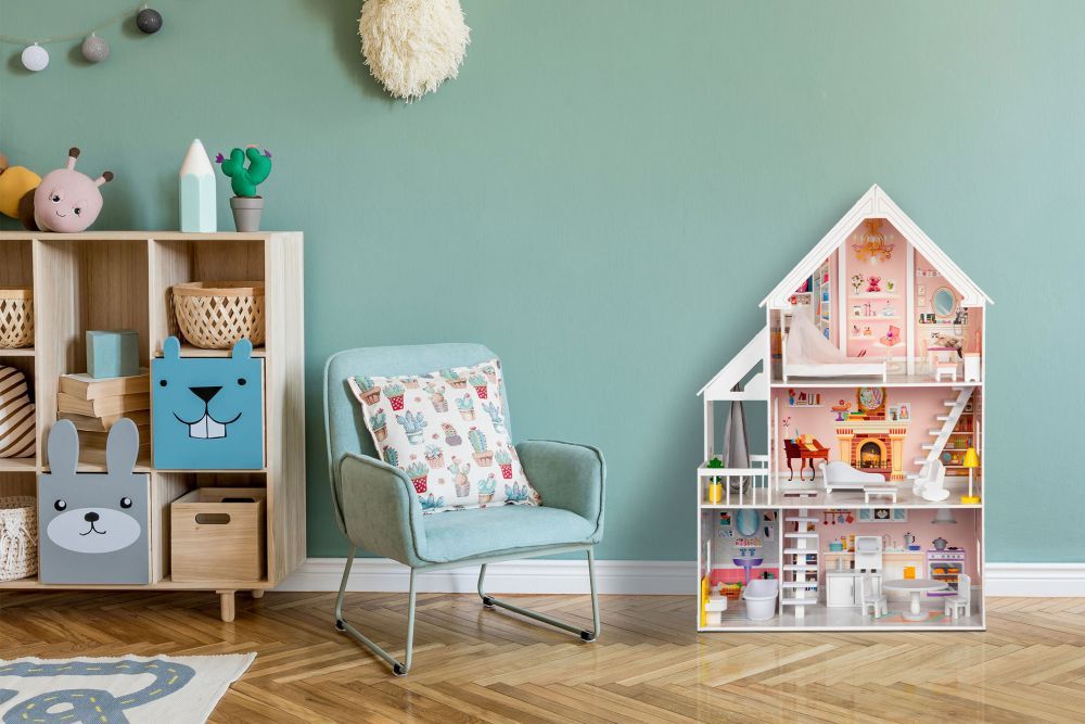 Gerardo's Toys Houten Poppenhuis Liselle met LED-verlichting - Casteleyn