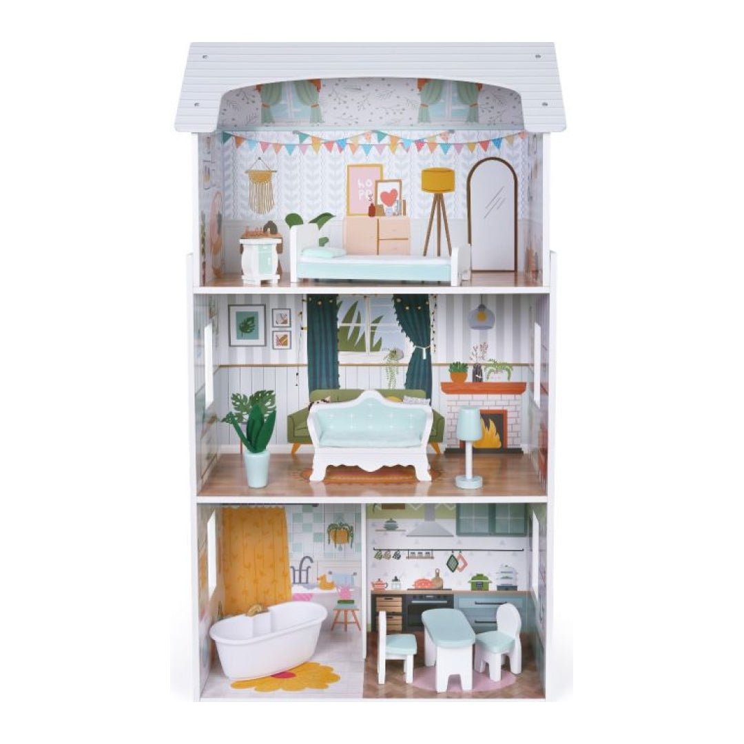 Gerardo's Toys Houten Poppenhuis Luna met LED-verlichting - Casteleyn