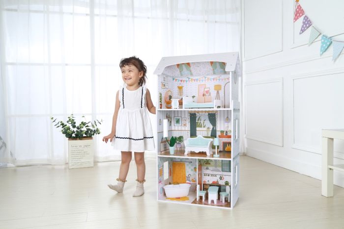 Gerardo's Toys Houten Poppenhuis Luna met LED-verlichting - Casteleyn