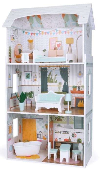 Gerardo's Toys Houten Poppenhuis Luna met LED-verlichting - Casteleyn