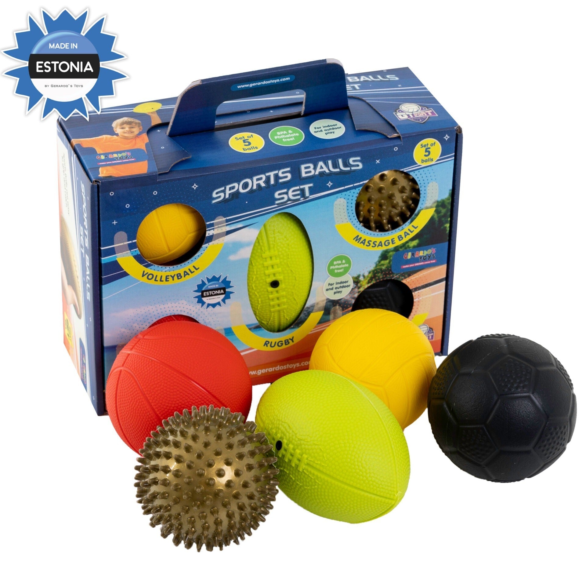 Gerardo's Toys Sportballen Set voor Kinderen – 5 stuks - Casteleyn