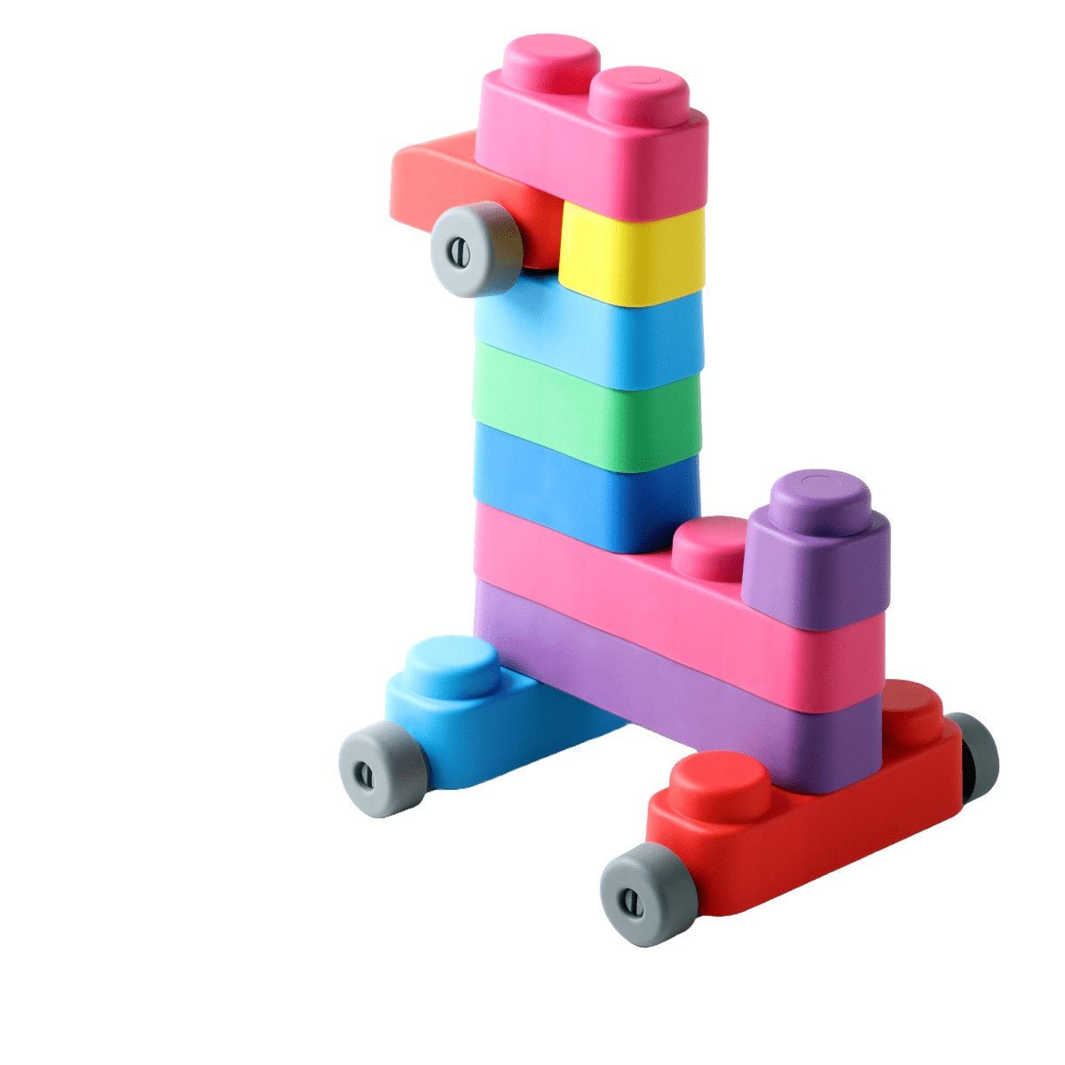 Gerardo's Toys Zachte Bouwblokken met Wielen – 33 stuks - Casteleyn