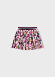Girl print pleated skirt