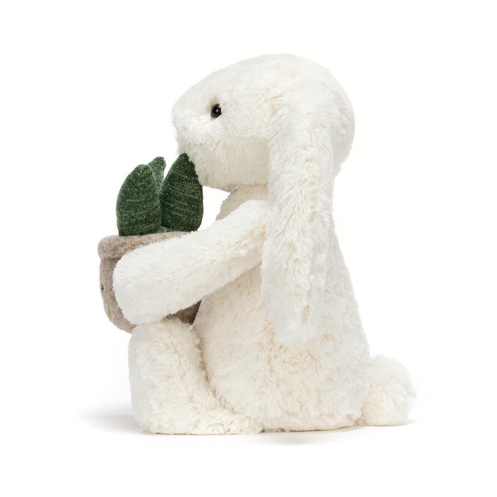 Jellycat Cream Bunny With Plant - Casteleyn