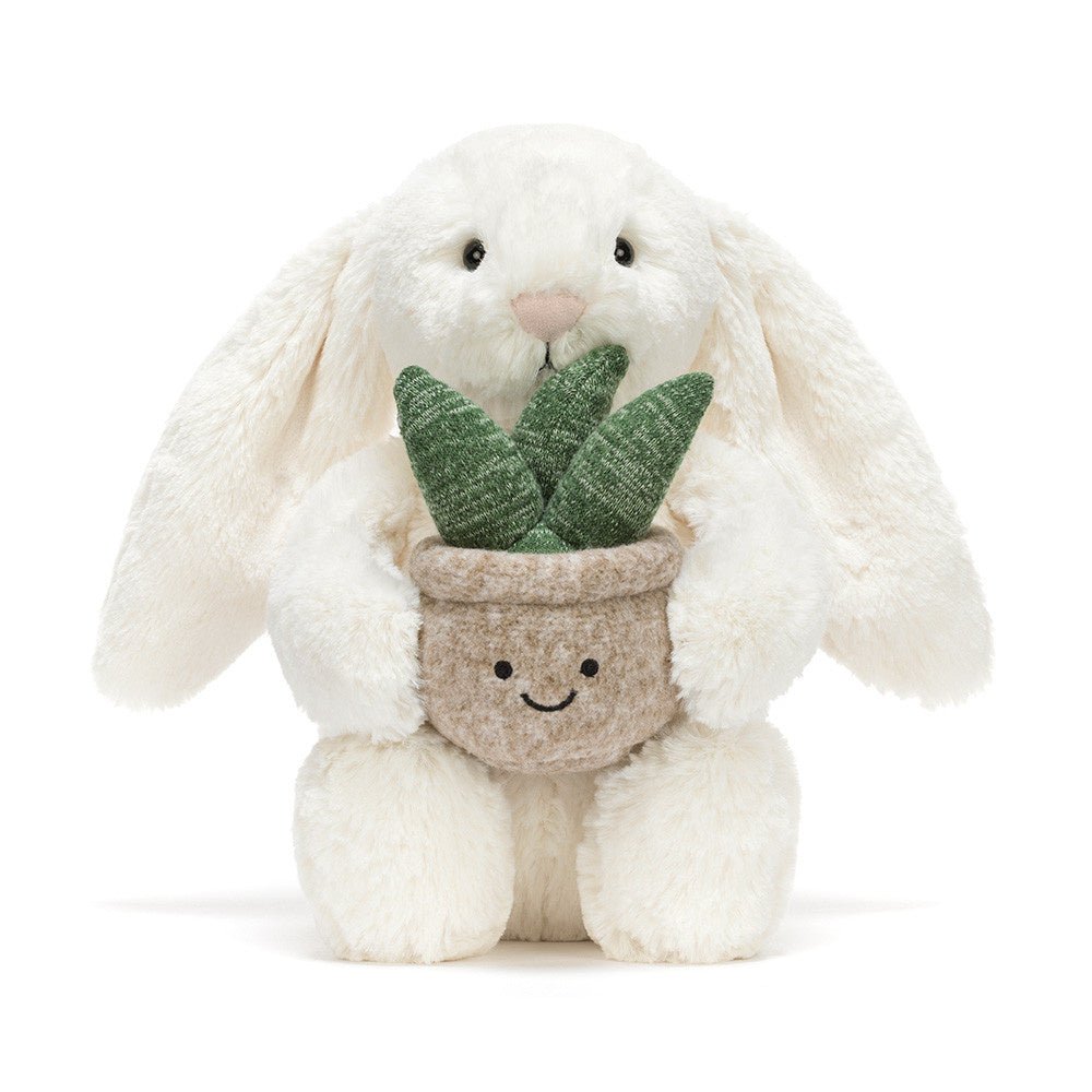 Jellycat Cream Bunny With Plant - Casteleyn