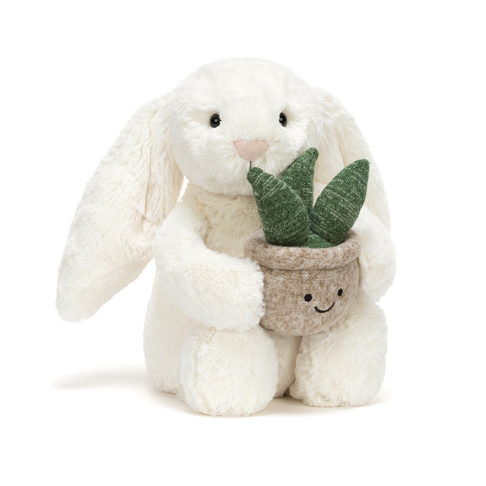 Jellycat Cream Bunny With Plant - Casteleyn